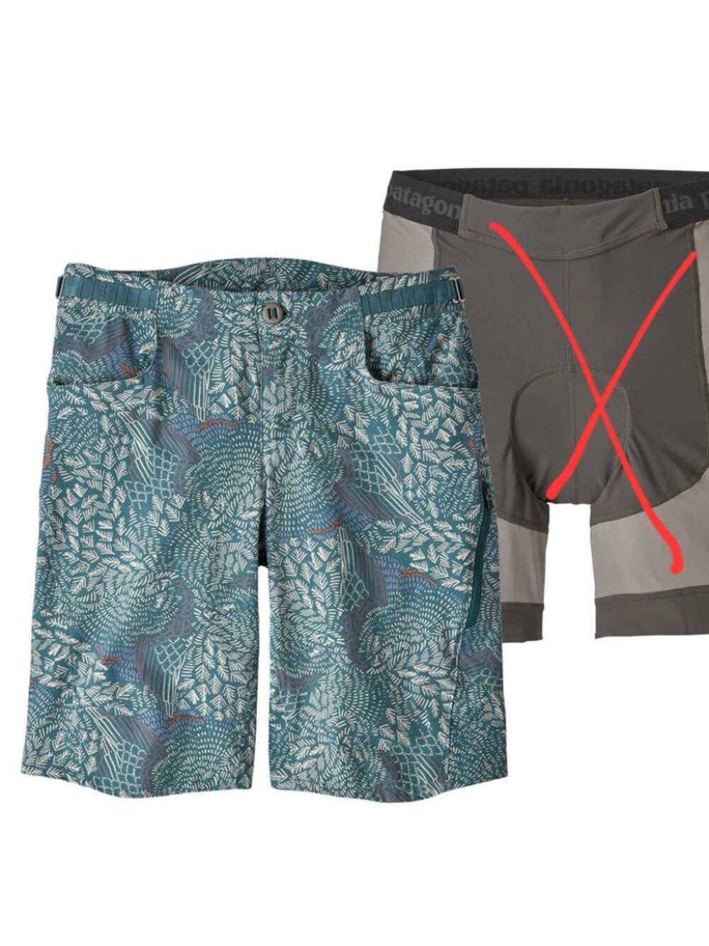 Patagonia Women's Dirt Craft Bike Hike Shorts 11" Swift Feathers Tasmanian Teal